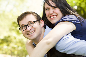Image showing Young Couple Having Fun in the Park