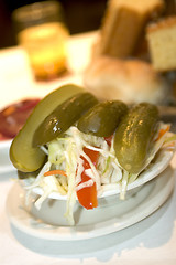 Image showing pickles and cole slaw