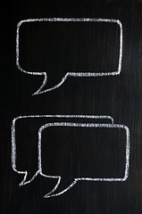 Image showing Chalk drawing of speech bubbles