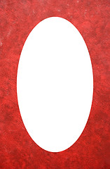 Image showing Red background textures of diary frame white oval 