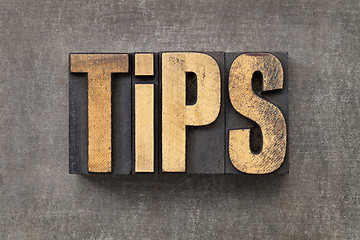 Image showing tips in letterpress wood type