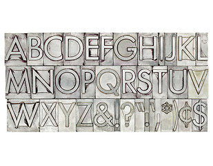 Image showing alphabet in metal type