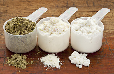 Image showing hemp and whey protein powder