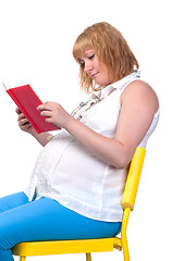 Image showing Pregnant Woman with Book