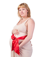 Image showing Pregnant Woman Caressing her Belly