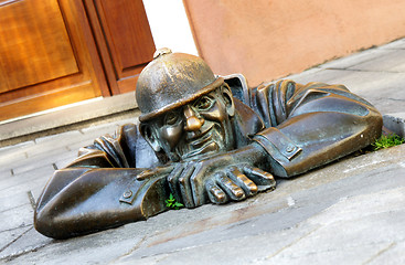 Image showing Bronze sculpture of Cumil, Bratislava, Slovakia