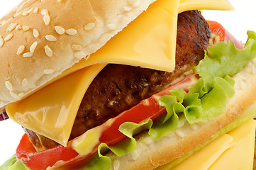 Image showing Tasty Cheeseburger clipping path