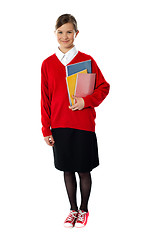 Image showing Full length portrait of cute schoolgirl