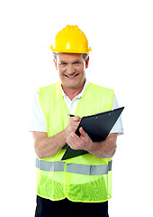 Image showing Smiling senior construction engineer