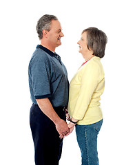 Image showing Aged couple in love holding hands