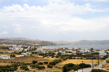 Image showing landscape of harbor port architecture in capital Adamas Milos Cy