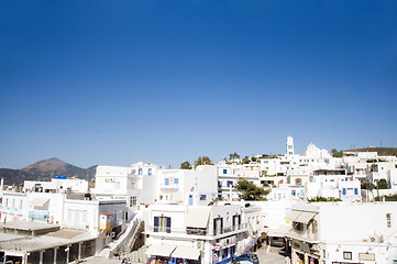 Image showing view of capital buildings church Adamas Milos Cyclades Greek Isl