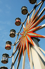 Image showing Ferris wheel against blue sky