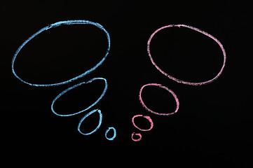 Image showing Chalk drawing of speech bubbles