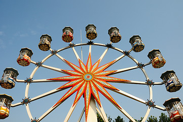 Image showing Ferris wheel against blue sky