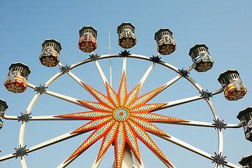 Image showing Ferris wheel against blue sky