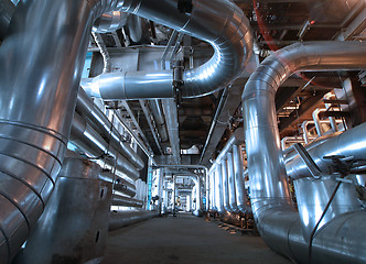 Image showing Equipment, cables and piping as found inside of  industrial powe