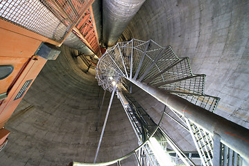 Image showing Equipment, cables and stairs as found inside of  industrial powe