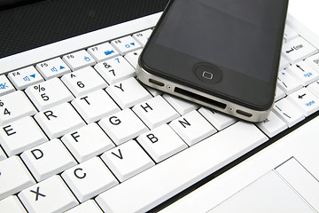 Image showing Computer and Smart phone