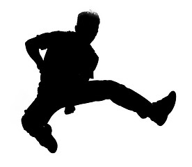 Image showing Jumping boy silhouette