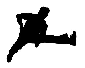 Image showing Jumping silhouette