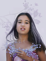 Image showing Asian glamor in purple