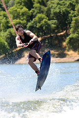 Image showing Boy Wakeboarding