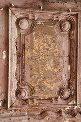 Image showing Ancient wooden door fragment.