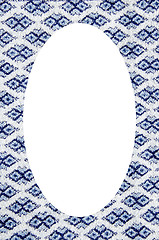 Image showing Background texture and ornaments of carpet oval 