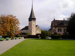 Image showing Spiez Castle in Spiez, Switzerland.