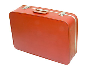 Image showing Old red suitcase