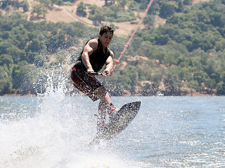 Image showing Young wakeboarder