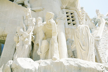 Image showing BARCELONA, SPAIN - ABRIL 21: La Sagrada Familia Exterior - the i