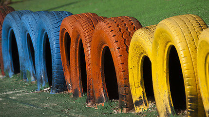 Image showing Painted tyres