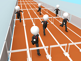 Image showing 3D business men racing
