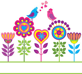 Image showing Decorative colorful funny flower background