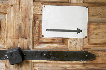 Image showing Lock on a door and a note by