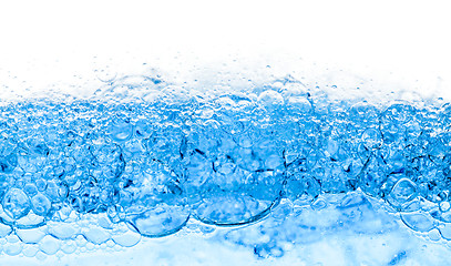 Image showing Background of Blue Bubbles Underwater