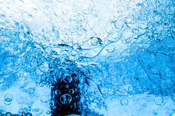 Image showing Background of Blue Bubbles Underwater