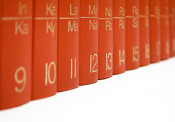 Image showing Row of Red Books