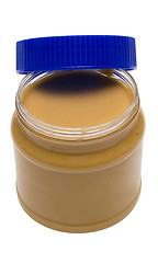 Image showing Open Glass of Peanut Butter w/ Path
