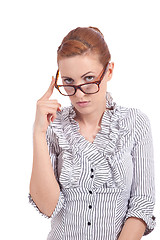 Image showing young succssesful woman with glasses natural look