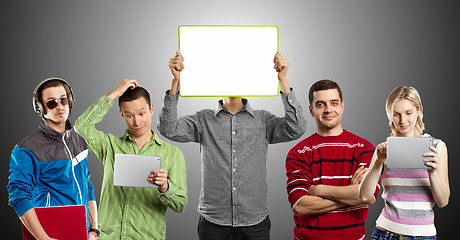 Image showing Male With Write Board In His Hands