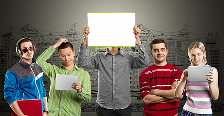 Image showing Male With Write Board In His Hands