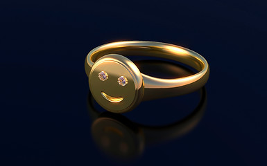 Image showing Gold ring with smile
