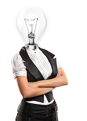 Image showing Lamp Head Business Woman