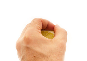 Image showing fresh half lemon on hand