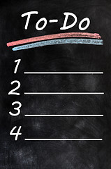 Image showing To-do list on a blackboard background