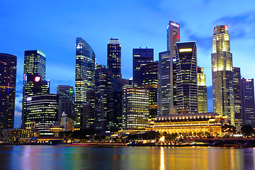 Image showing Singapore cityscape at night