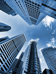 Image showing Skyscrapers in blue tone
